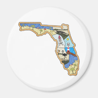 Florida Map Jacksonville Miami Tampa Key West Magnet