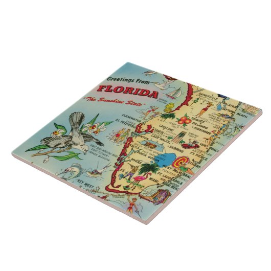 Florida Map Keramik Tile Fliese (Seite)