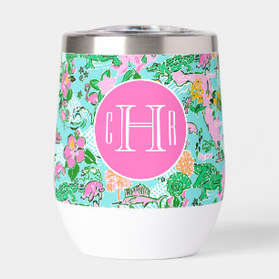 Florida Map Preppy Palm Beach Pattern Mit Monogram
