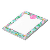 Florida Map Preppy Palm Beach Pattern Mit Monogram Notizblock (Rotiert)