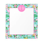 Florida Map Preppy Palm Beach Pattern Mit Monogram Notizblock (Vorderseite)
