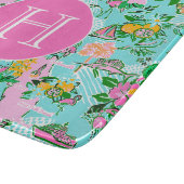 Florida Map Preppy Palm Beach Pattern Mit Monogram Schneidebrett (Ecke)