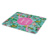 Florida Map Preppy Palm Beach Pattern Mit Monogram Schneidebrett (Ecke)