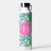 Florida Map Preppy Palm Beach Pattern Mit Monogram Trinkflasche (Vorne)