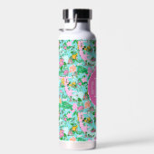 Florida Map Preppy Palm Beach Pattern Mit Monogram Trinkflasche (Rechts)