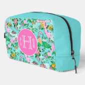 Florida Map Preppy Palm Beach Pattern Mit Monogram Waschbeutel (Rechte Ecke)