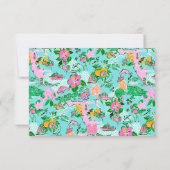 Florida Map Preppy Palm Beach Pattern Print Dankeskarte (Rückseite)