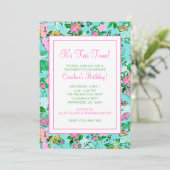 Florida Map Preppy Palm Beach Pattern Print Einladung (Stehend Vorderseite)