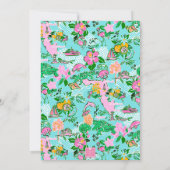 Florida Map Preppy Palm Beach Pattern Print Einladung (Rückseite)