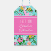 Florida Map Preppy Palm Beach Pattern Print Geschenkanhänger (Vorderseite)