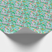 Florida Map Preppy Palm Beach Pattern Print Geschenkpapier (Ecke)