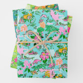 Florida Map Preppy Palm Beach Pattern Print Geschenkpapier Set (Beispiel)