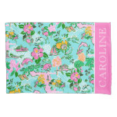 Florida Map Preppy Palm Beach Pattern Print Kissenbezug (Vorderseite)