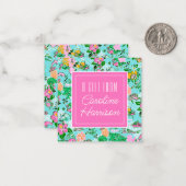 Florida Map Preppy Palm Beach Pattern Print Mitteilungskarte (Vorderseite/Rückseite Beispiel)