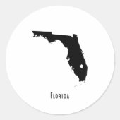 Florida Map - Schwarz und Weiß - Moderne Karte Flo Runder Aufkleber (Vorderseite)