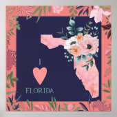 Florida Map Vintag Retro Poster (Vorne)