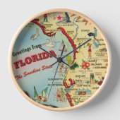Florida Map Wall Clock Uhr (Vorderseite)
