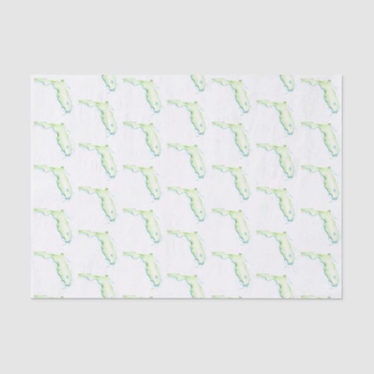Florida Map Watercolor Pattern Beach Seidenpapier (Vorderseite)