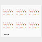 FLORIDA - Marching Tropical Flamingos Quadratischer Aufkleber (Blatt)