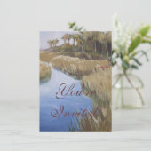 Florida marshland Wildgras und Palmen Einladung (Stehend Vorderseite)