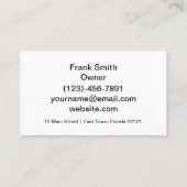 Florida Mechanic Classic Car Business Card Visitenkarte (Rückseite)