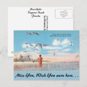 Florida, Meerbusen, Strand von Daytona Postkarte (Vorne/Hinten)