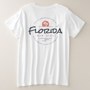 Florida Miami Beach Retro Sonnenuntergang Palme Tr Große Größe T-Shirt