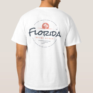 Florida Miami Beach Retro Sonnenuntergang Palme Tr T-Shirt
