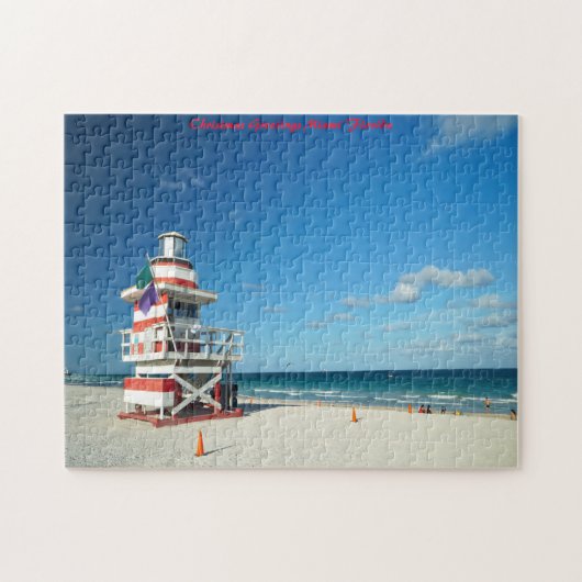 Florida Miami Beach. Weihnachtsgrüße Puzzle (Horizontal)