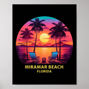 Florida Miramar Beach-Shirt Bunte Palmen Be Poster