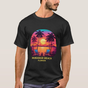 Florida Miramar Strandhemd Bunte Palmen Be T-Shirt