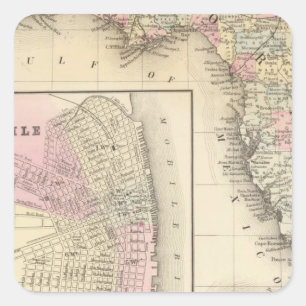 Florida, Mobile Quadratischer Aufkleber