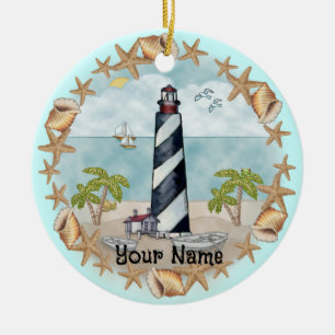 Florida Muscheln Leuchtturm Keramik Ornament
