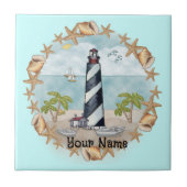 Florida Muscheln Leuchtturm Tile Fliese (Vorderseite)