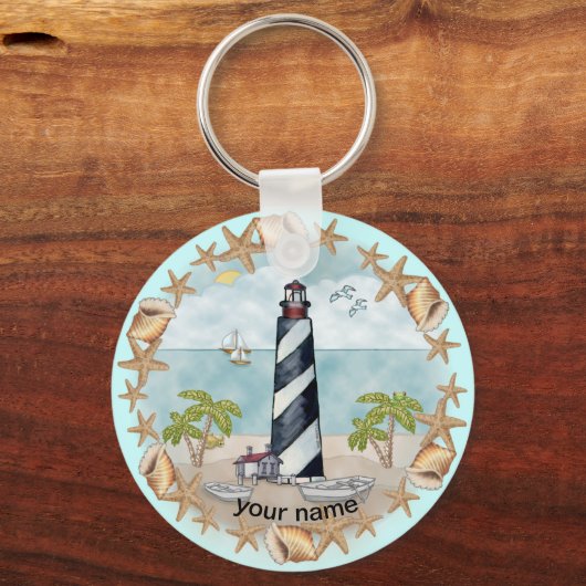 Florida Muscheln Lighthouse Schlüsselanhänger (Vorderseite)