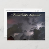 Florida Nachtblitz Wolken Postkarte (Vorne/Hinten)