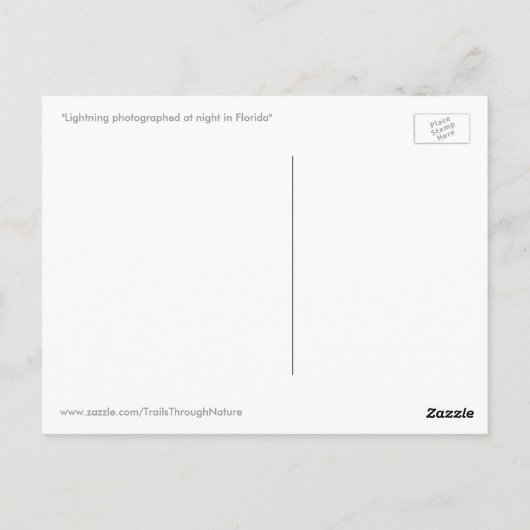 Florida Nachtblitz Wolken Postkarte (Rückseite)