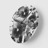 Florida Nature Foto Artistic Monochrome Pansy Runde Wanduhr (Winkel)