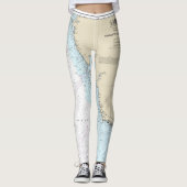 Florida Nautical Chart Havana bis Tampa Bay Leggings (Vorderseite)