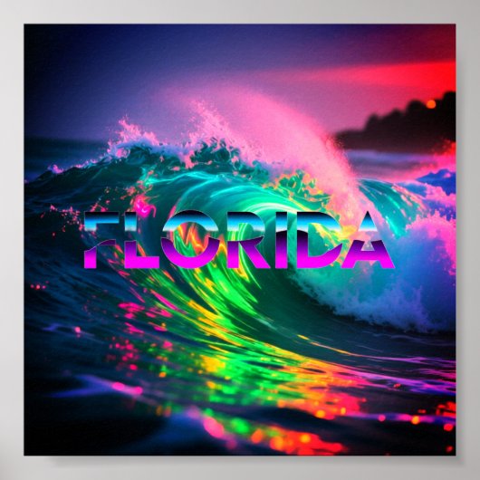 Florida – Neon Wave Vibes Poster (Vorne)