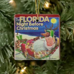 Florida Night Before Christmas Keramik Ornament
