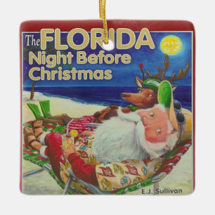 Florida Night Before Christmas Keramik Ornament