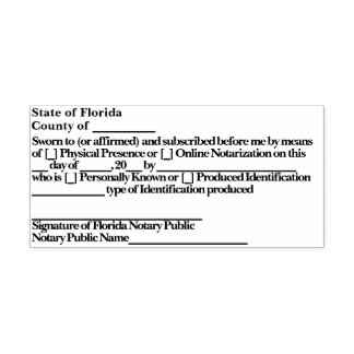 Florida Notary Jurat Self Inking Stamp Permastempel