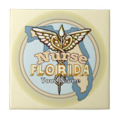 Florida Nurse Caduceus Tile Fliese (Vorderseite)
