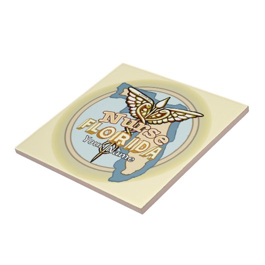Florida Nurse Caduceus Tile Fliese (Seite)