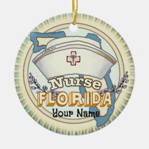 Florida Nurse Keramik Ornament