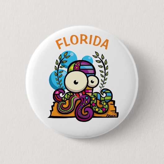 Florida Octopus Button (Vorderseite)