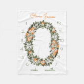 Florida Orange Baby Milestone Monthly Baby Blanket Fleecedecke (Vorderseite)