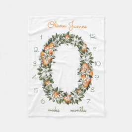 Florida Orange Baby Milestone Monthly Baby Blanket Fleecedecke