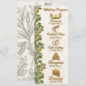 Florida Orange Blossom Gold Elegante Hochzeitsprog Programm (Vorne/Hinten)